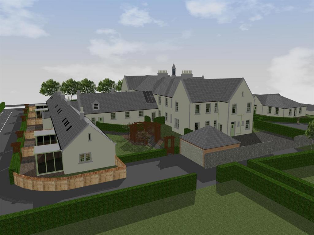 Landscaped west elavation