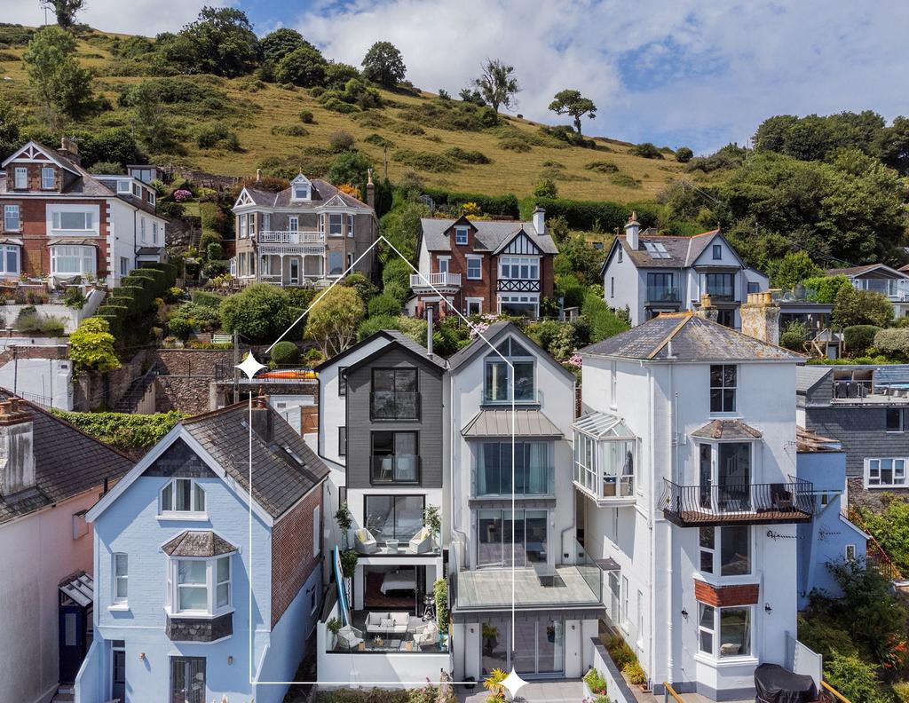 Drone shot- Trafalgar Cottage Above Town-Dartmouth