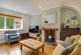 Living room with a wood burning stove