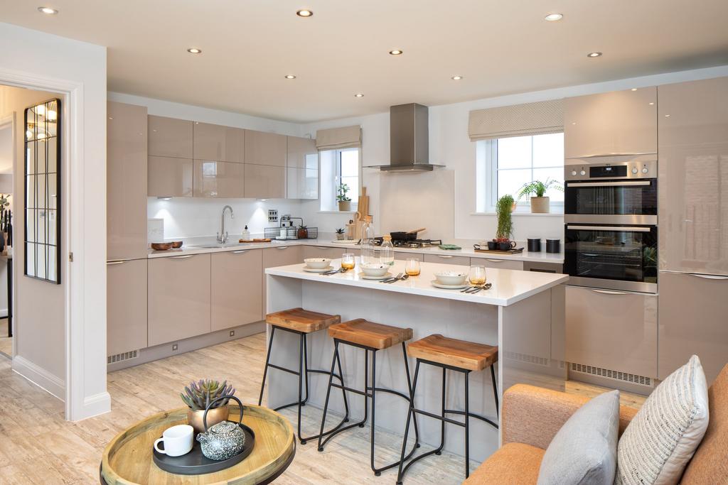 Open plan kitchen in the Alderney 4 bedroom home