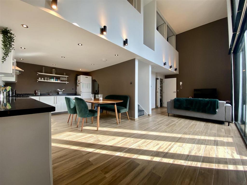 Living area to kitchen diner