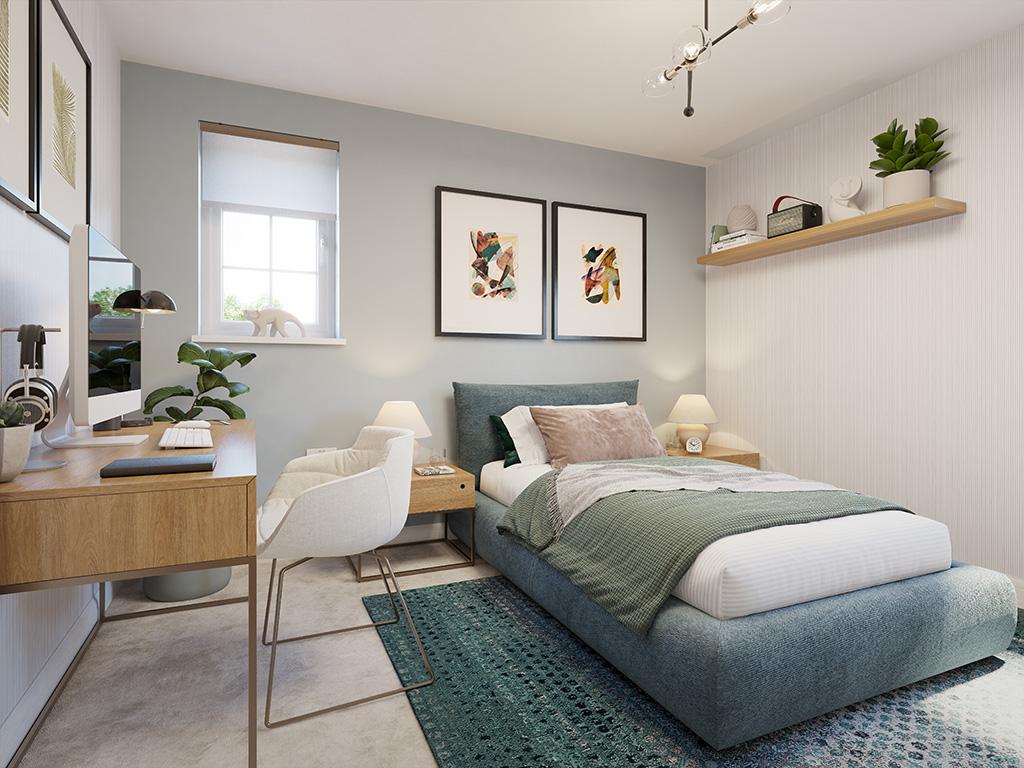 Internal image of the single bedroom in the...