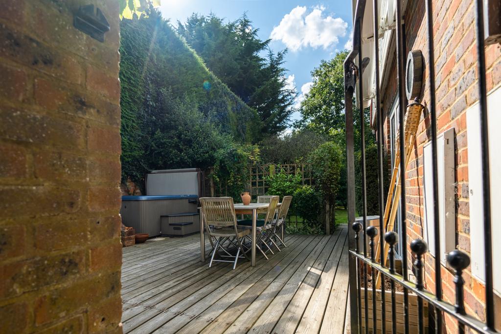 Decking area with awning