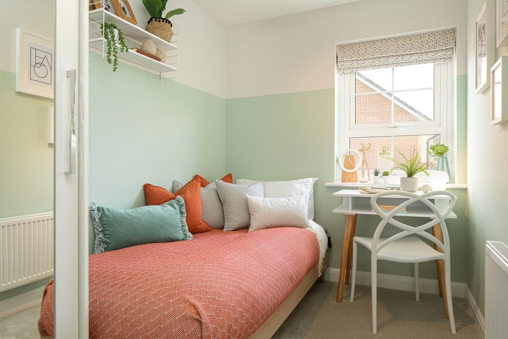 Inside view of bedroom 3 with single bed....