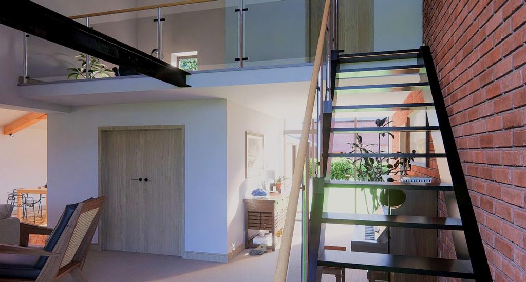 Stairs to gallery landing