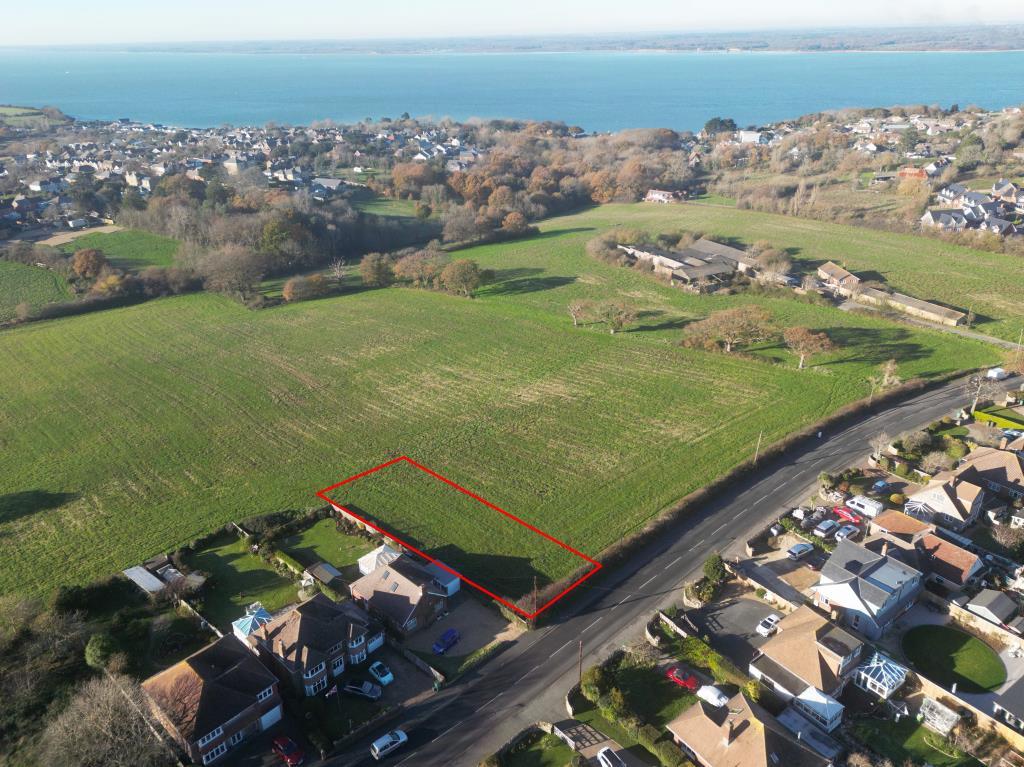 Aerial shot showing boundary of plot