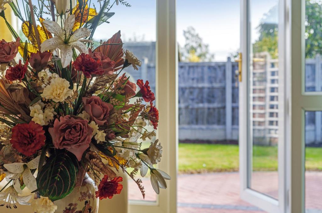 View through doors to garden