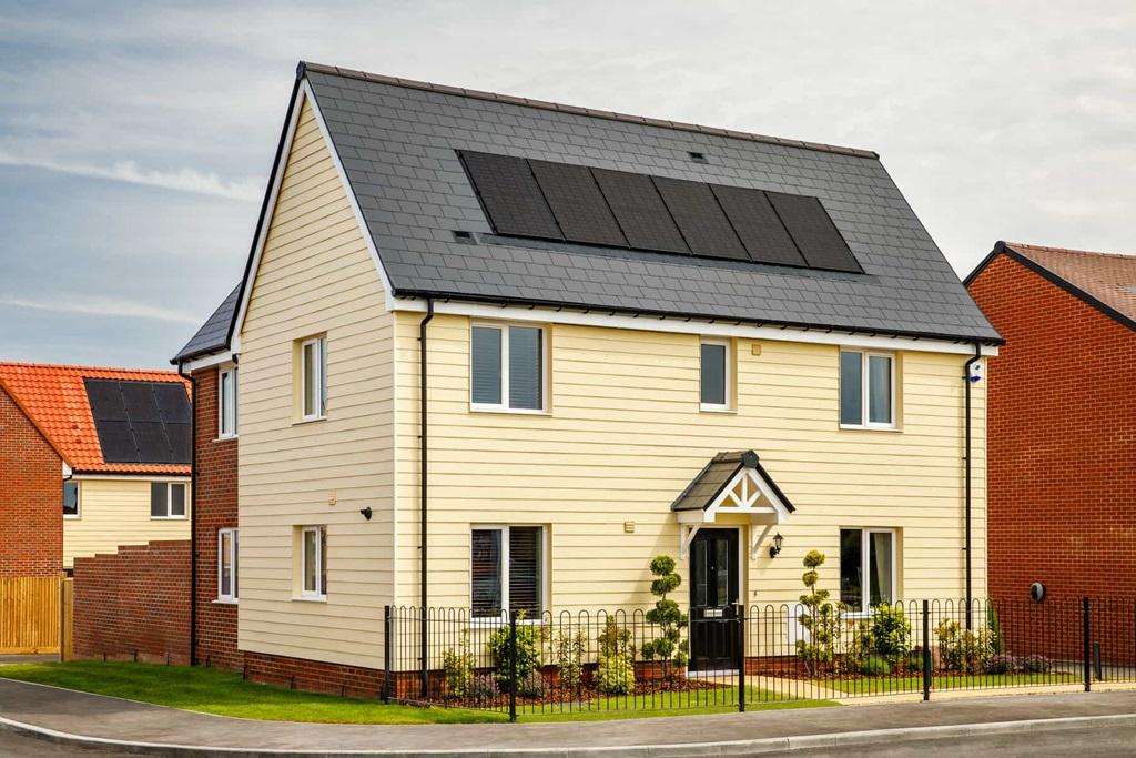 Each home is fitted with solar panels to the roof
