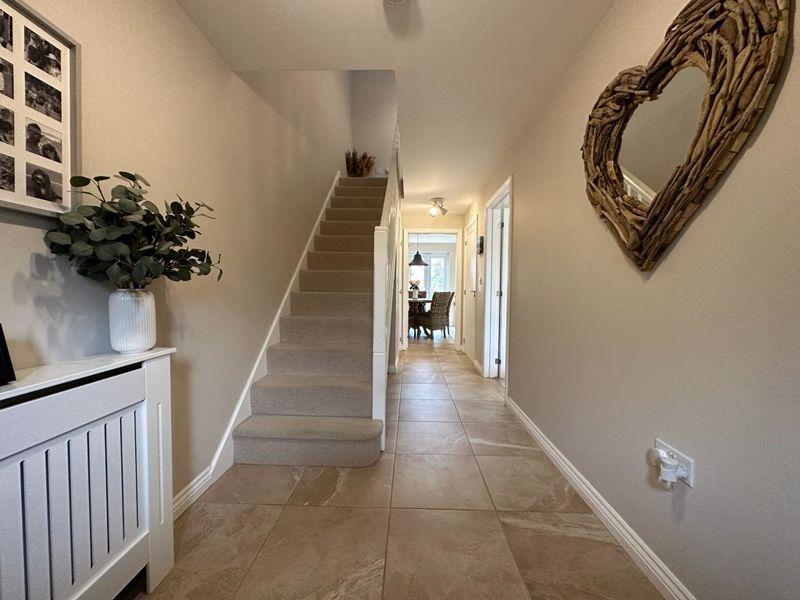 Hallway with tiled
