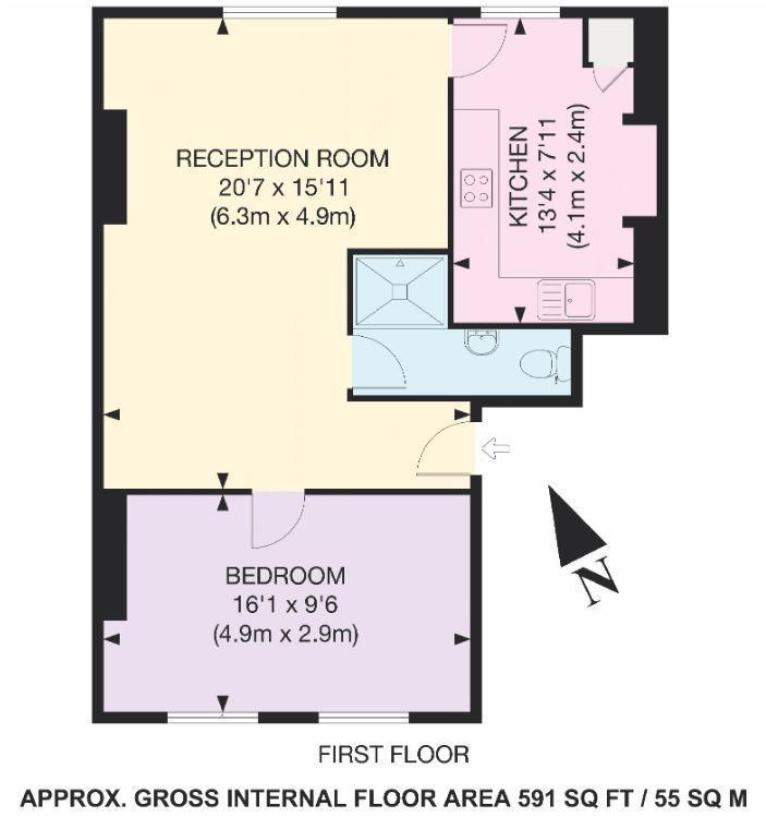 Finchley Road, St John's Wood, NW8 1 bed flat £2,578 pcm (£595 pw)