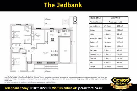 3 bedroom bungalow for sale, The Jedbank, Hillside Terrace, Selkirk