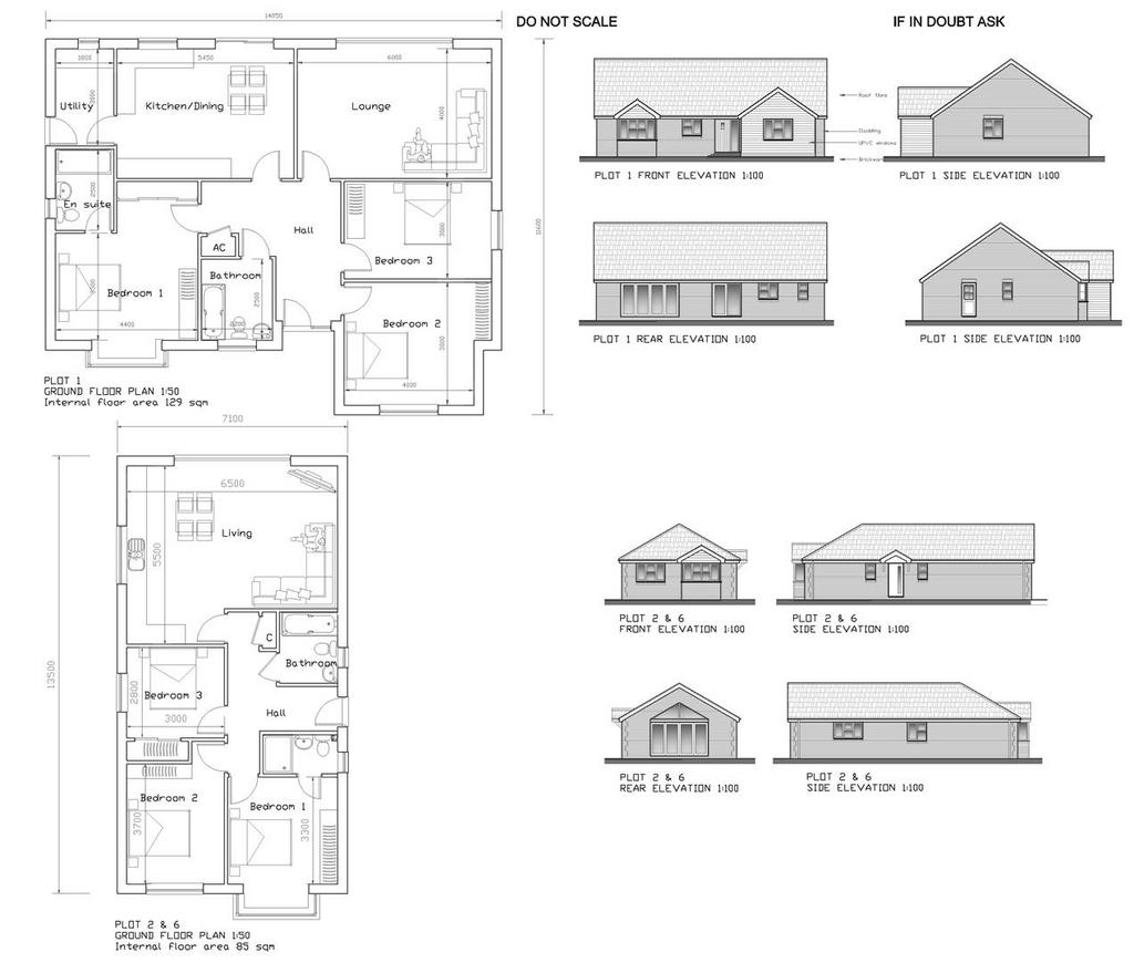 Plots 1  2 and 6   proposed floor plans and elevat