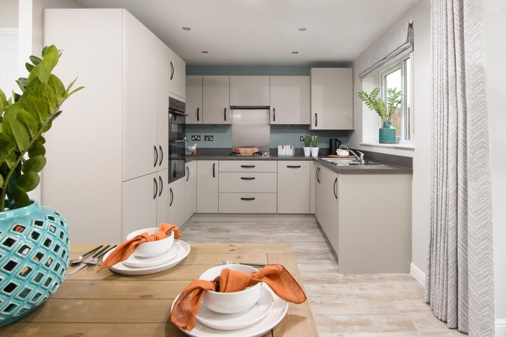 A modern kitchen with ample space for storage