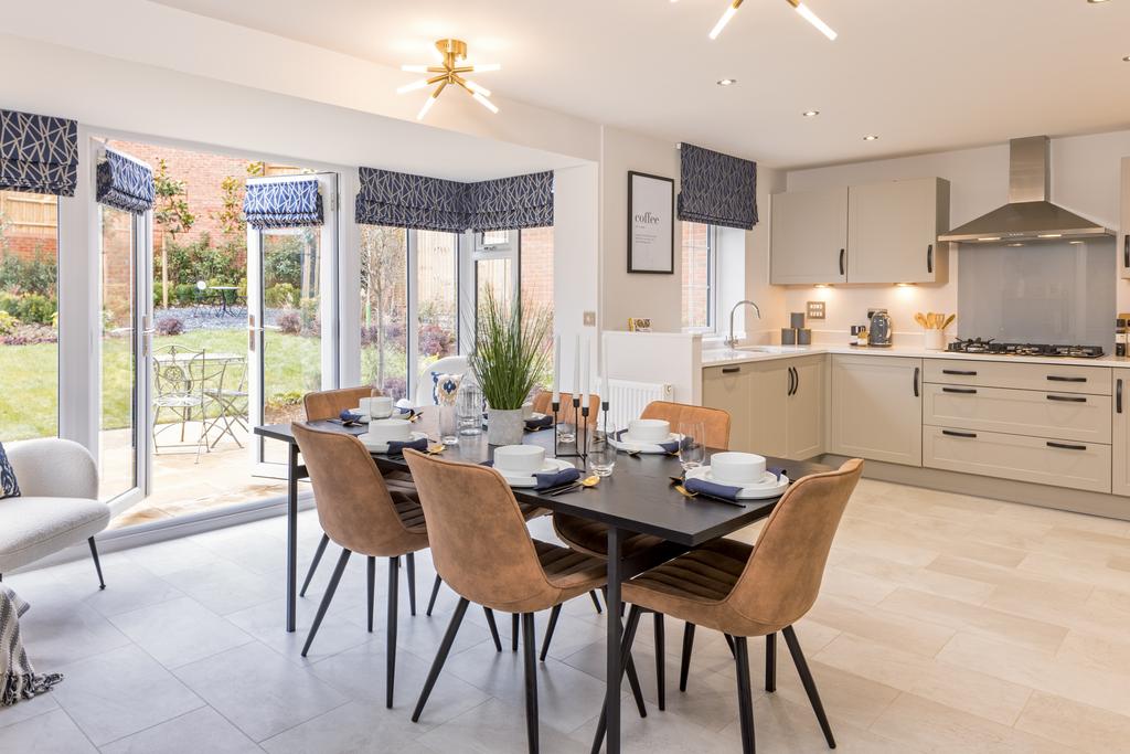 Open plan kitchen in the Holden. 4 bedroom home.