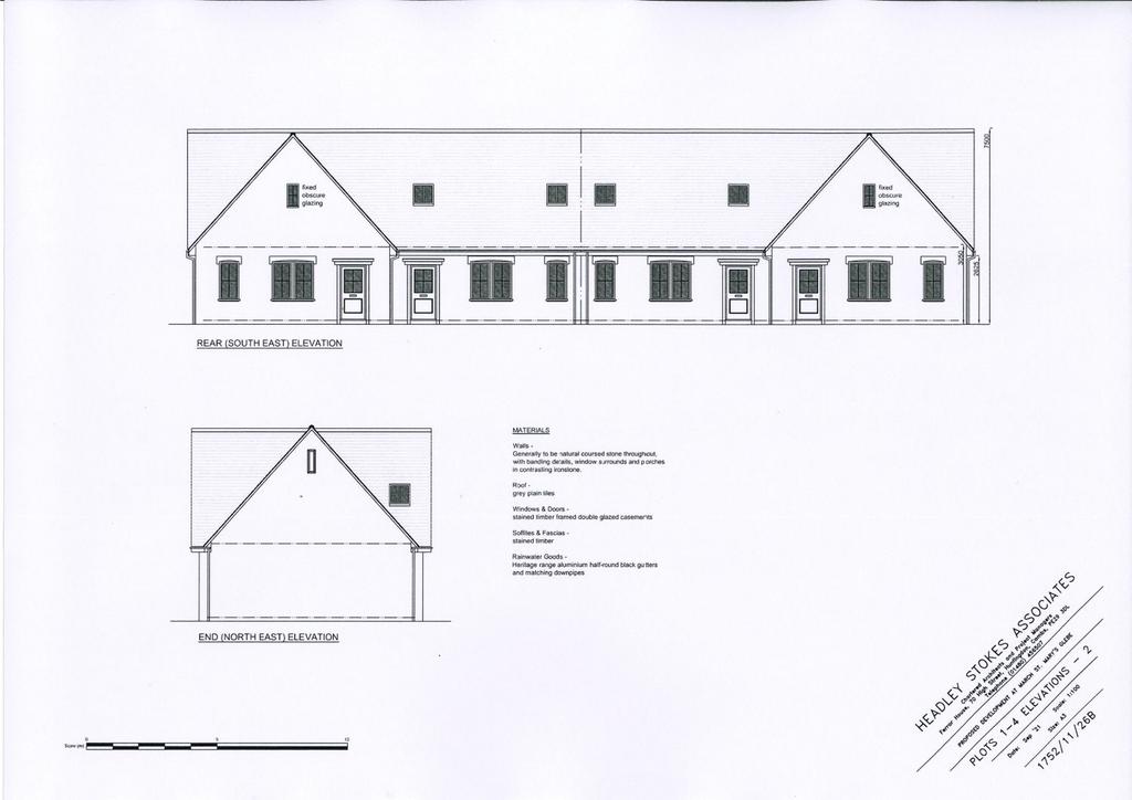 Units 1-4 Rear &amp; NE Elevations