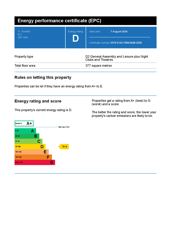 Energy performance certificate (EPC) 11 Forehill E