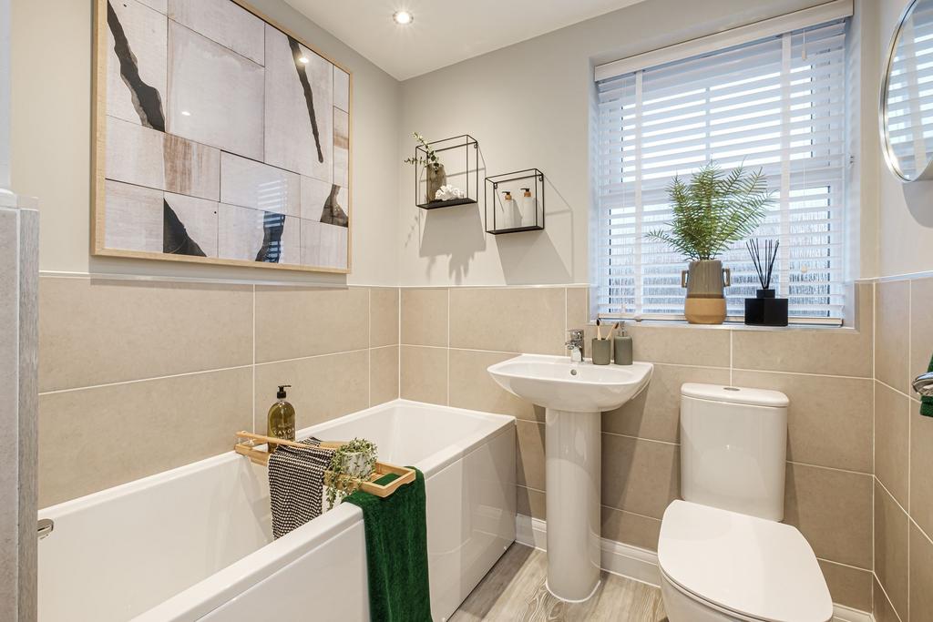 Hadley bathroom with half tiling