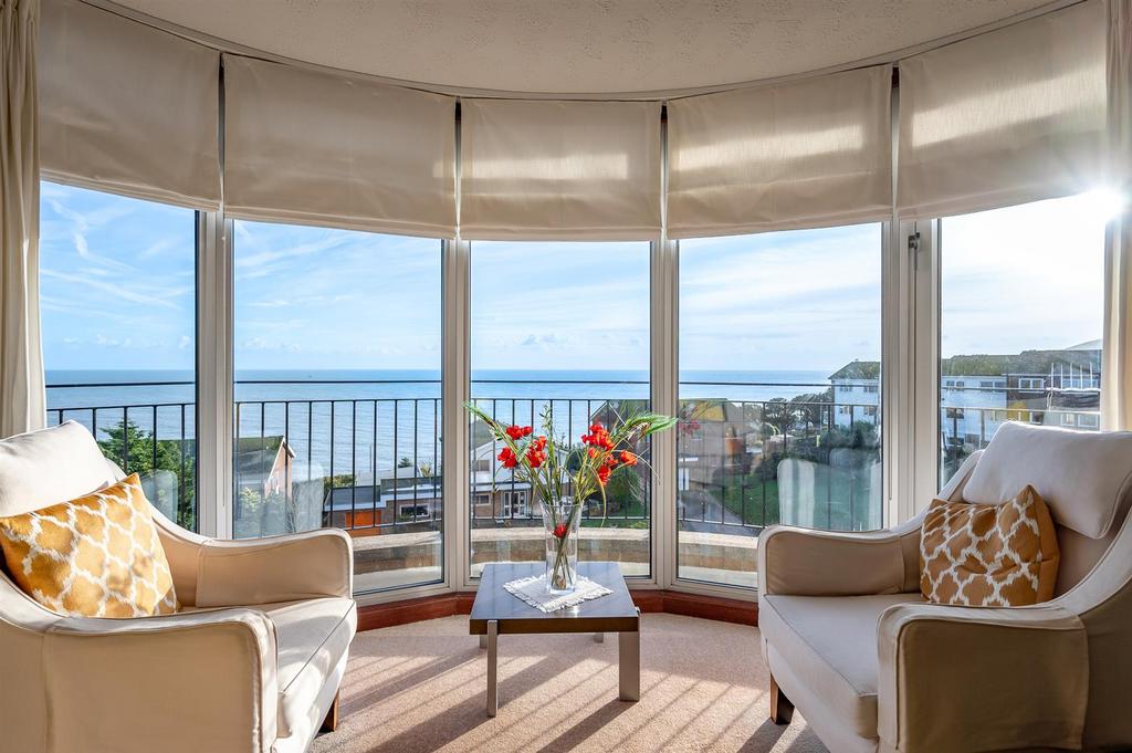Living Room Bay Window with Coastal View