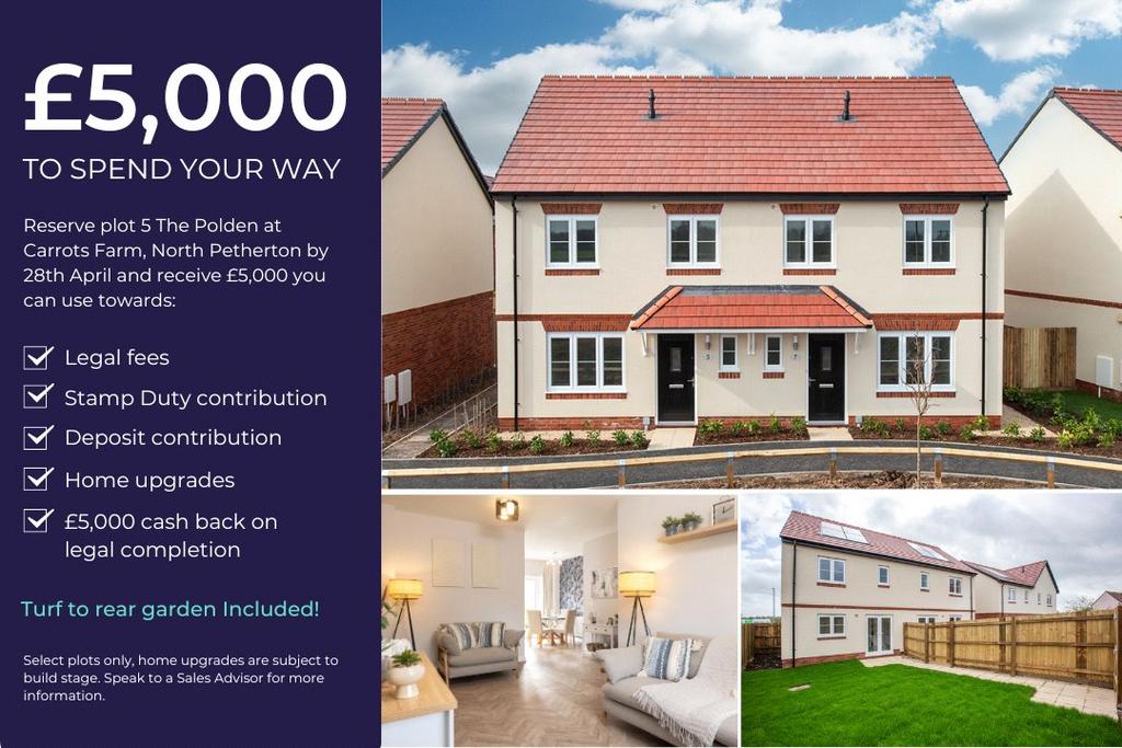 The Polden, Carrots Farm, Bridgwater Road, North Petherton, Bridgwater, Somerset, TA6 3 bed semi