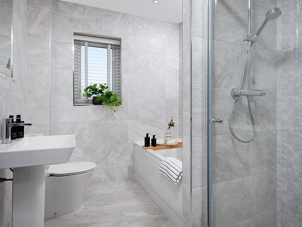 Spacious family bathrooms with separate shower