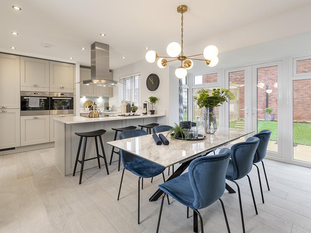 Fully integrated kitchen/dining/family area...