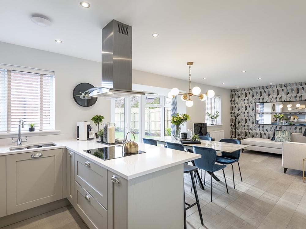 Fully integrated kitchen/dining/family area...