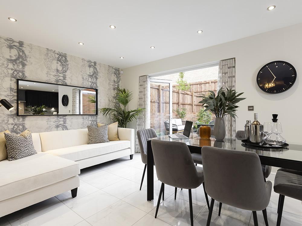 Open plan kitchen/dining/family area with...