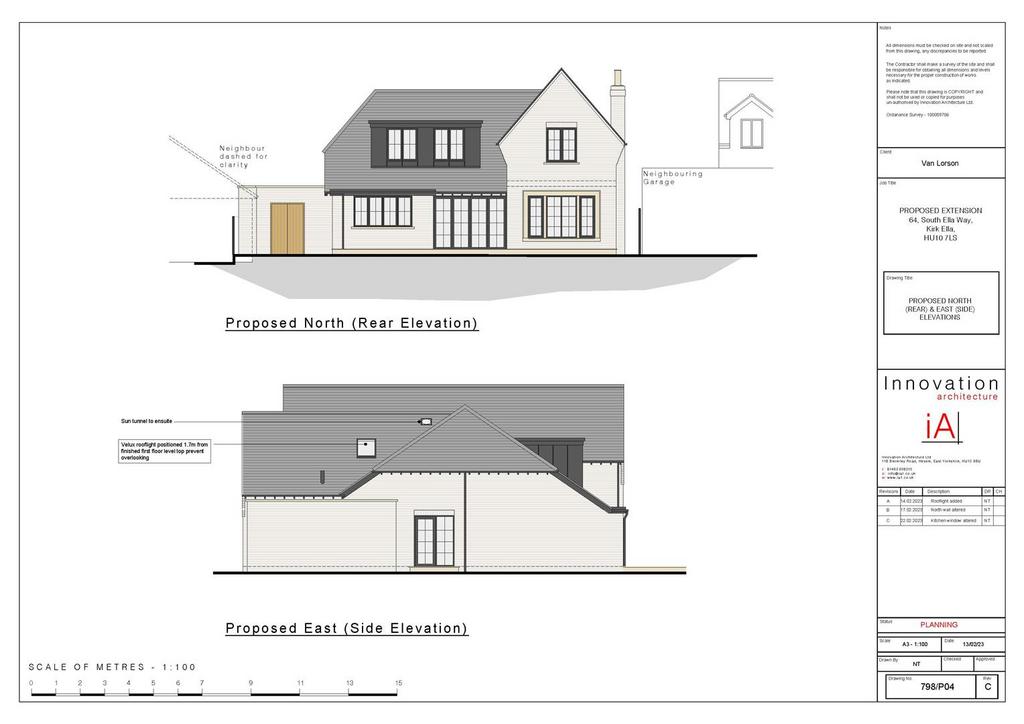 Proposed North and East Elevation