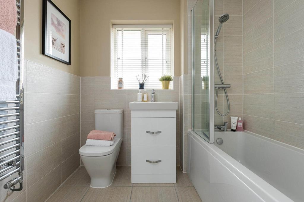 A family bathroom completes the home