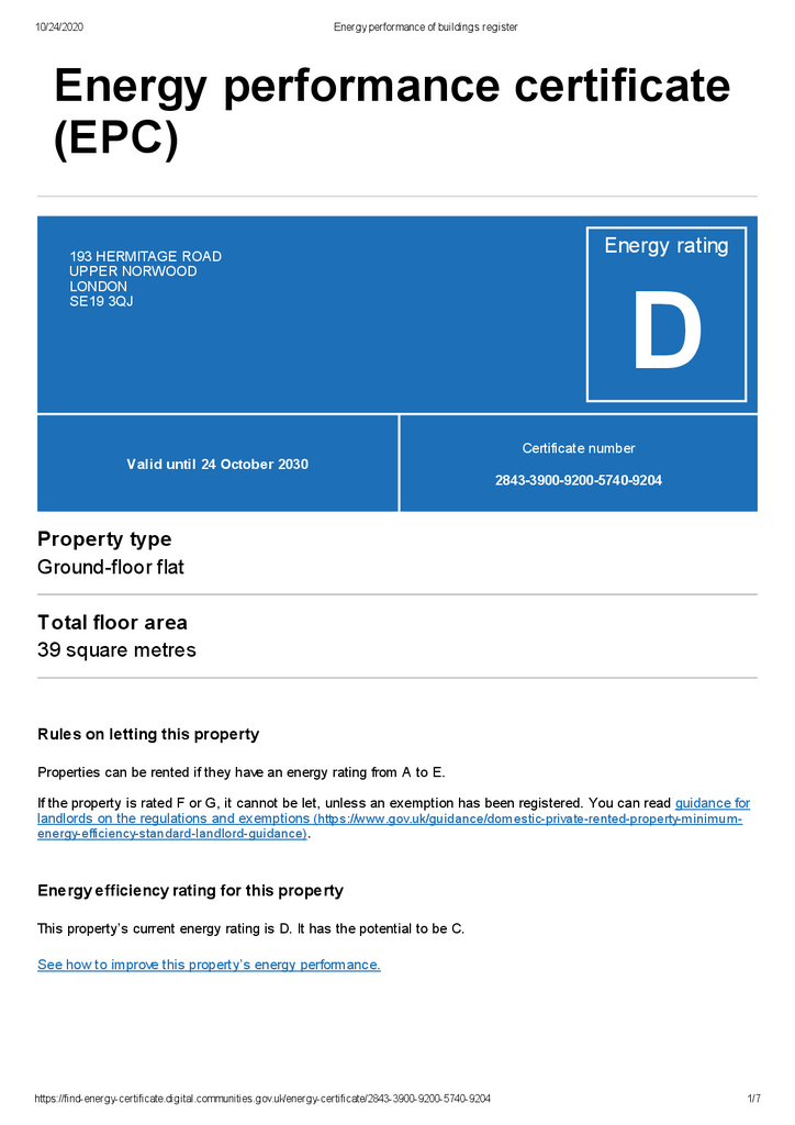 EPC Certificate