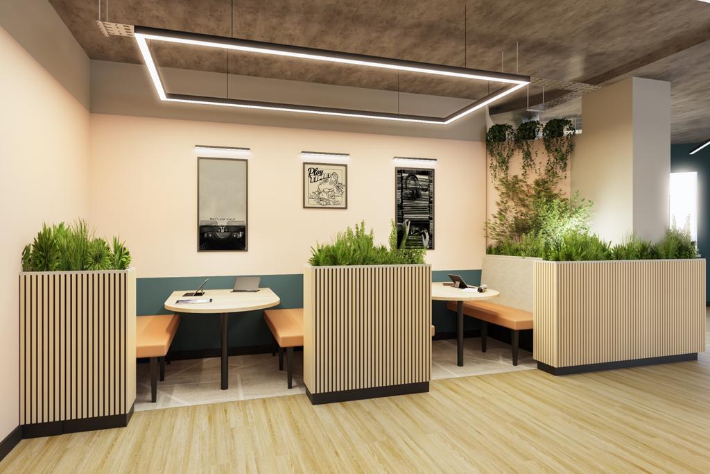 Wizu at Portland House booth seating