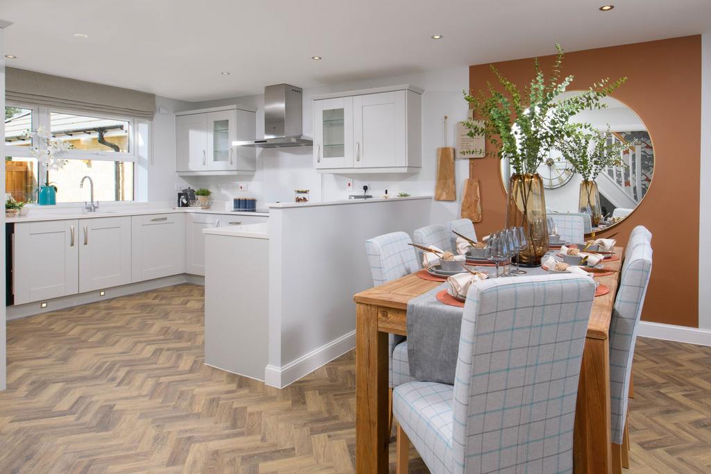 Avondale open-plan kitchen with bay-fronted...