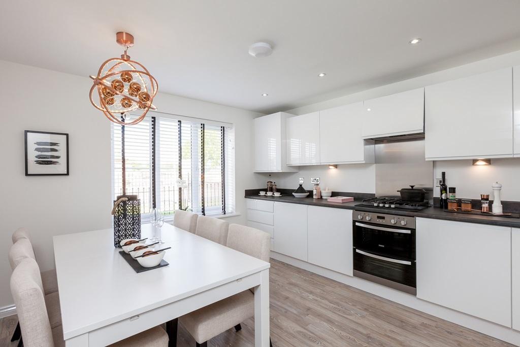 A contemporary kitchen at the front of the home