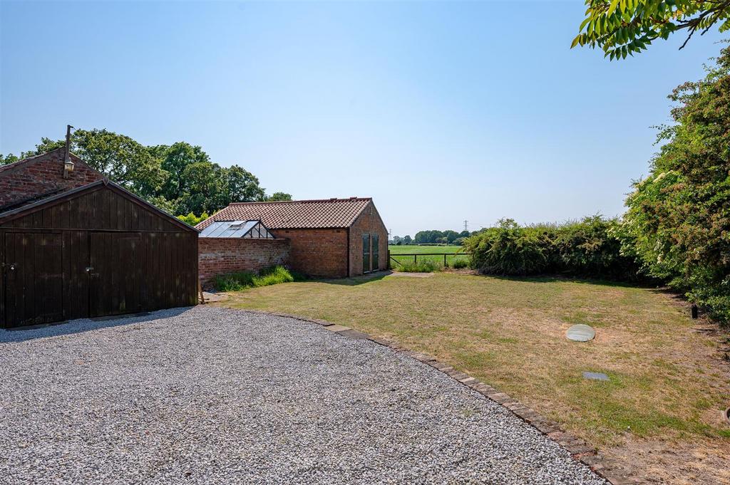 Drive, garden, outbuildings