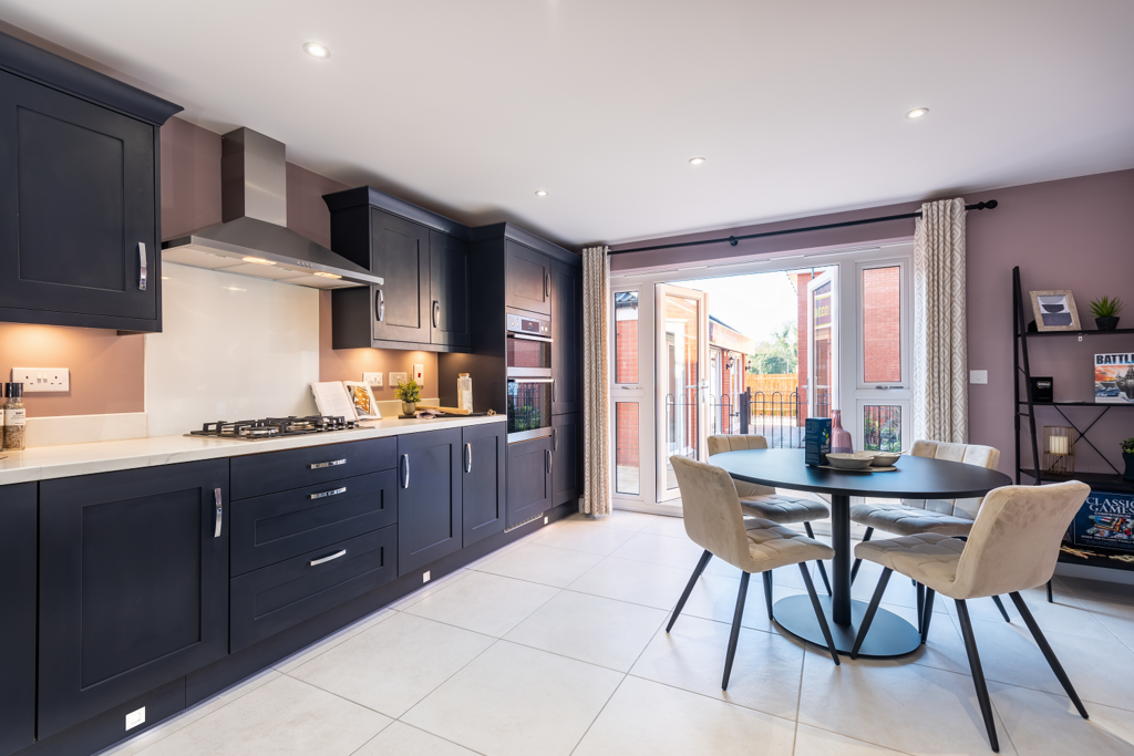 Open plan kitchen diner with family seating...