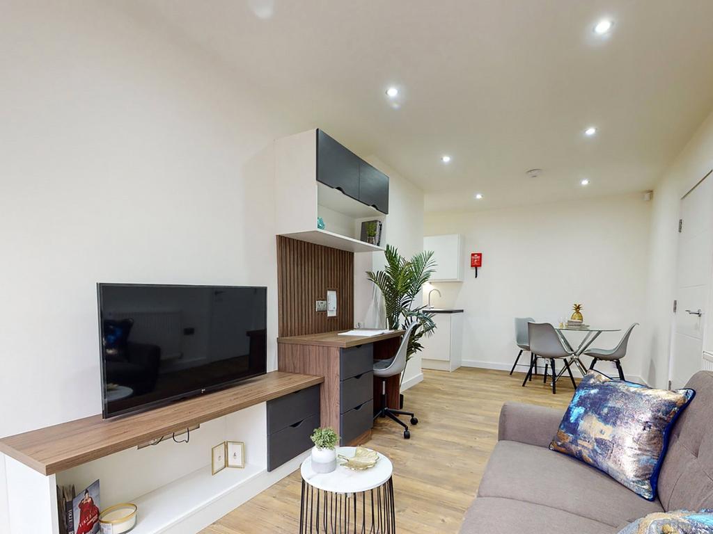 Open-plan living area, open plan living