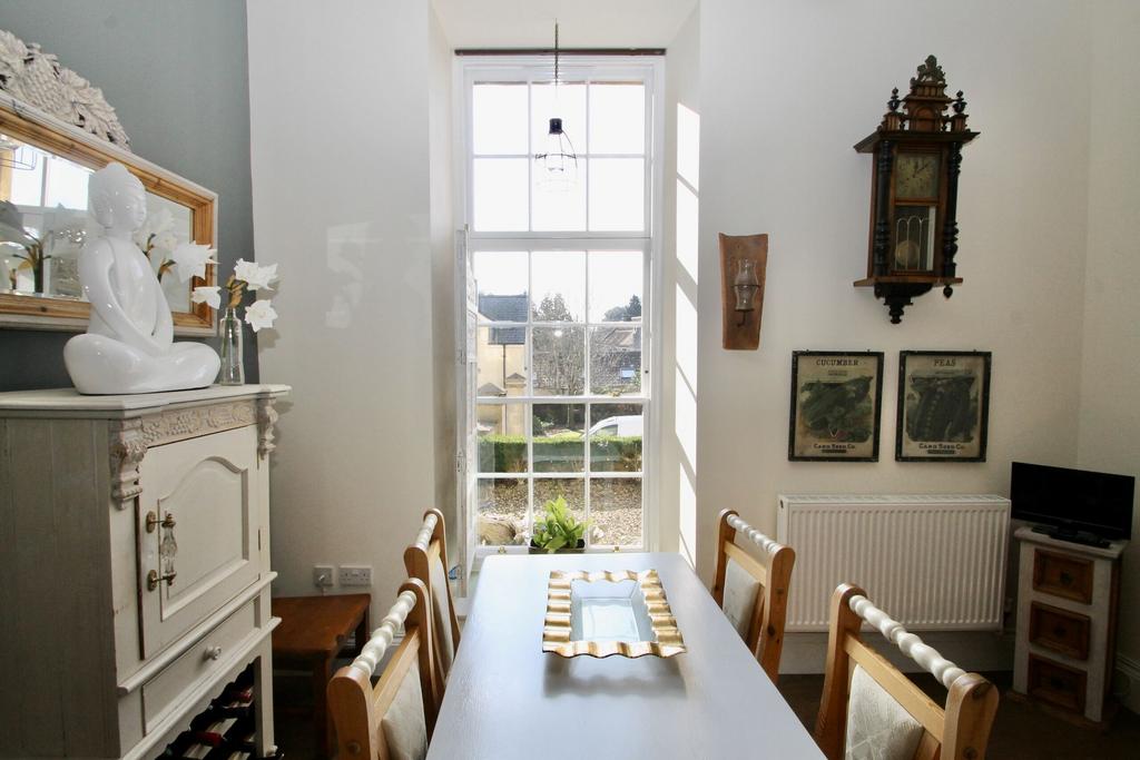 Dining area of kitchen with feature window