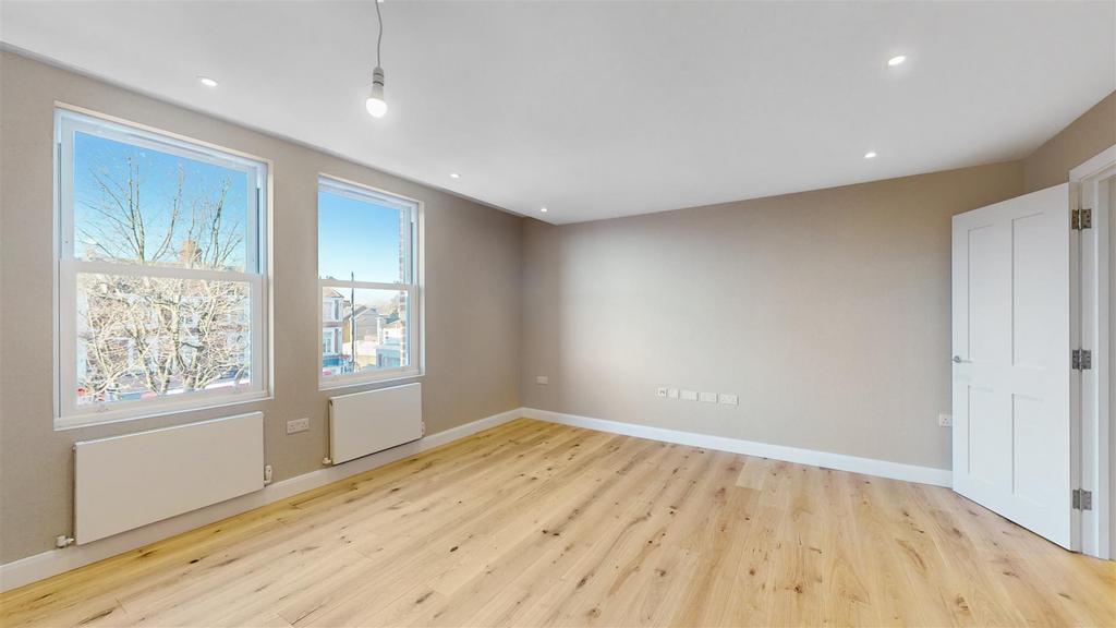 Oak flooring in reception room