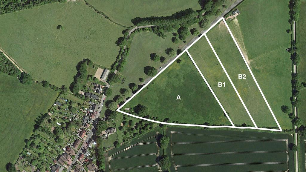 Aerial site plan of the land in Edenbridge, Kent.