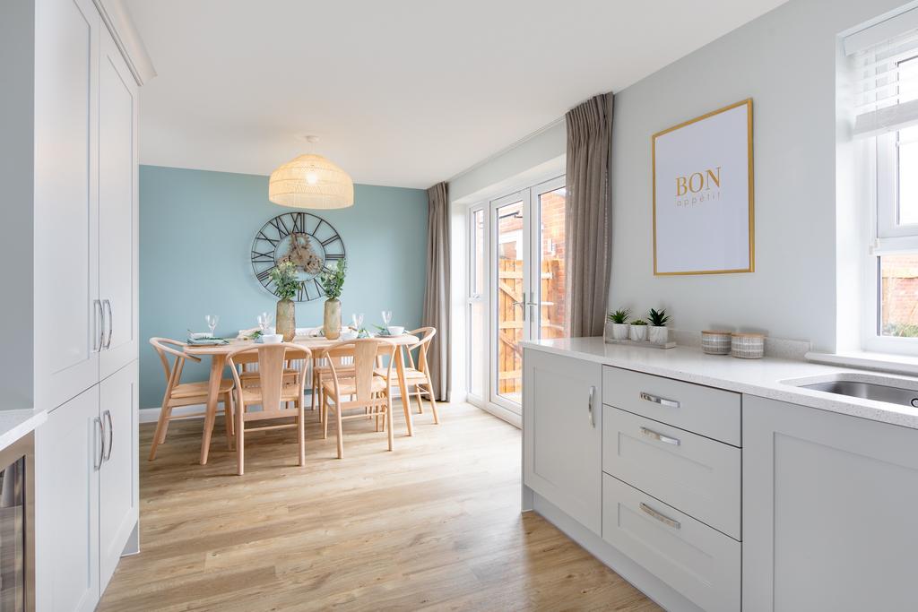 Open plan kitchen in the Kingsley 4 bedroom home