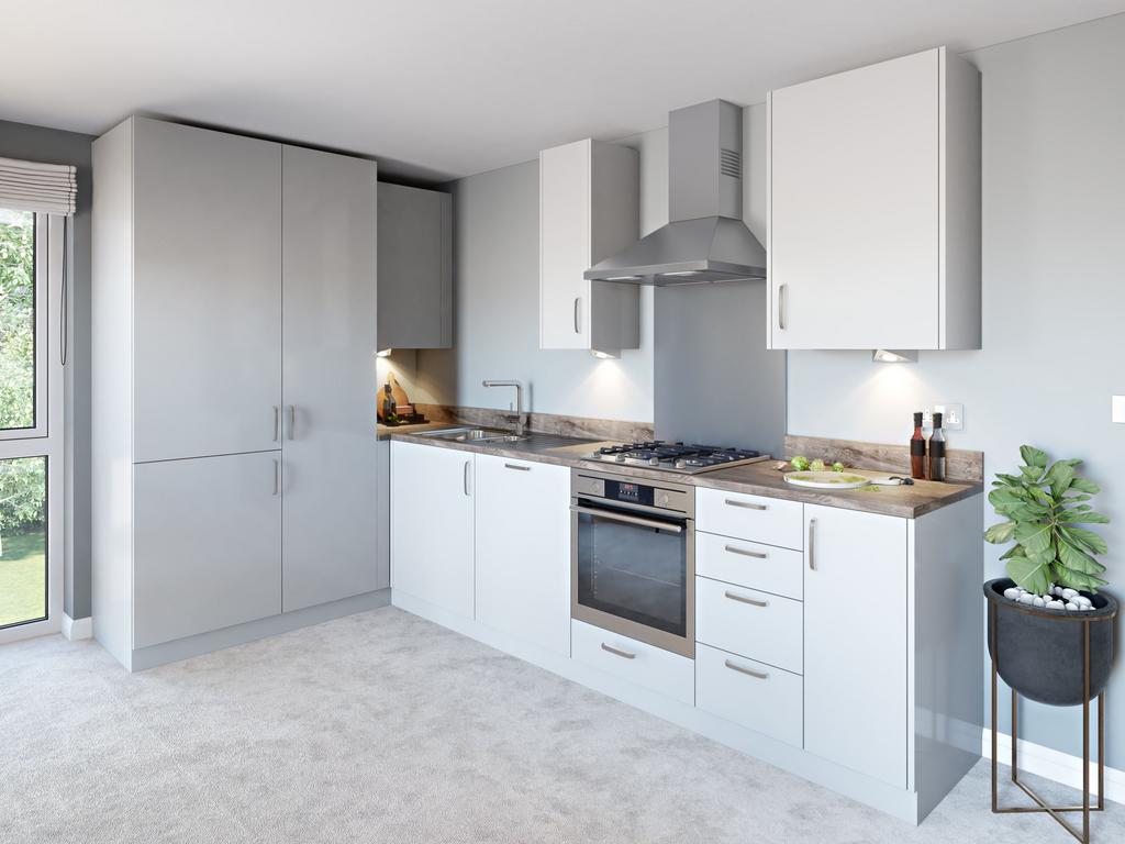 Inside view of kitchen. The Loughton. 1 bed...