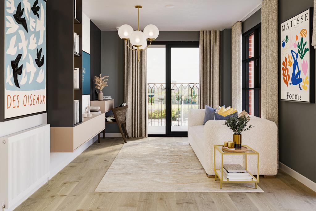 Living Room - Brookside Apartments (Plot 109) -...