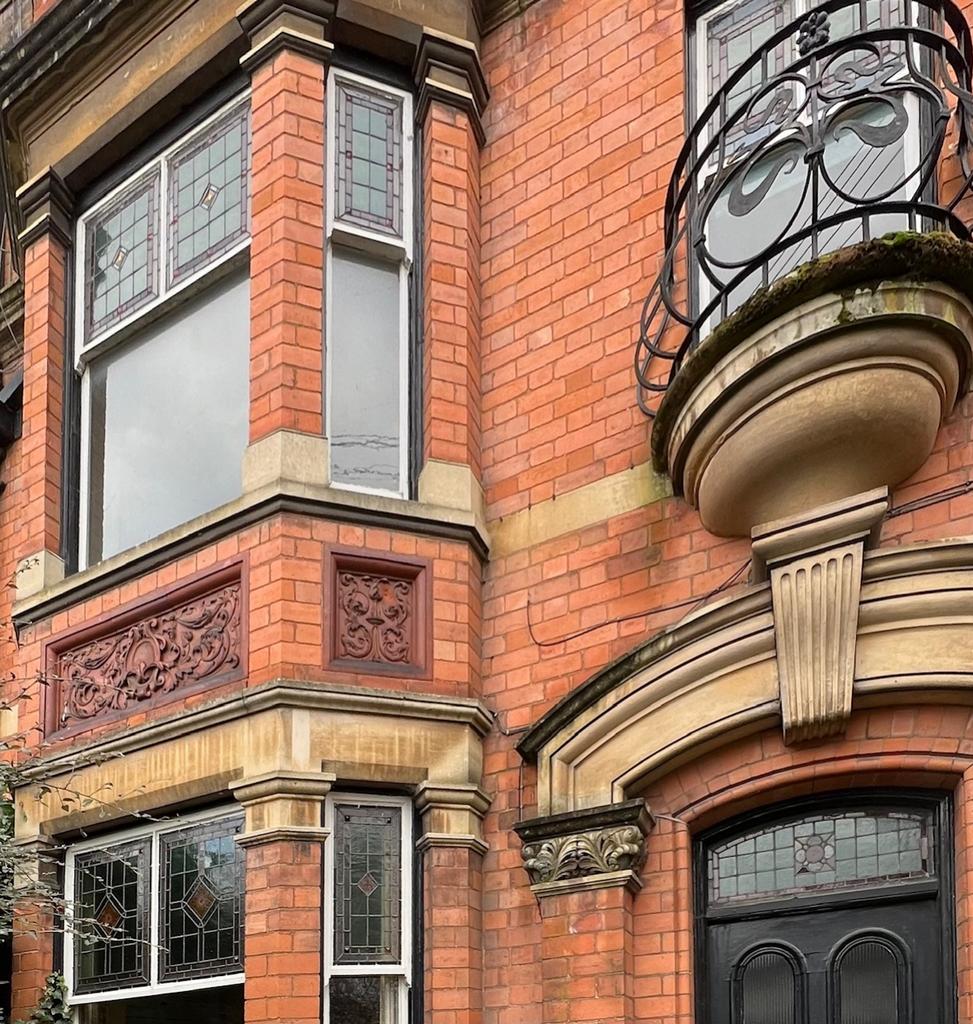 Stained glass and balcony