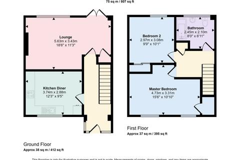 2 bedroom terraced house for sale, Dovedale Court, Simonside, South Shields, Tyne and Wear, NE34 9EZ