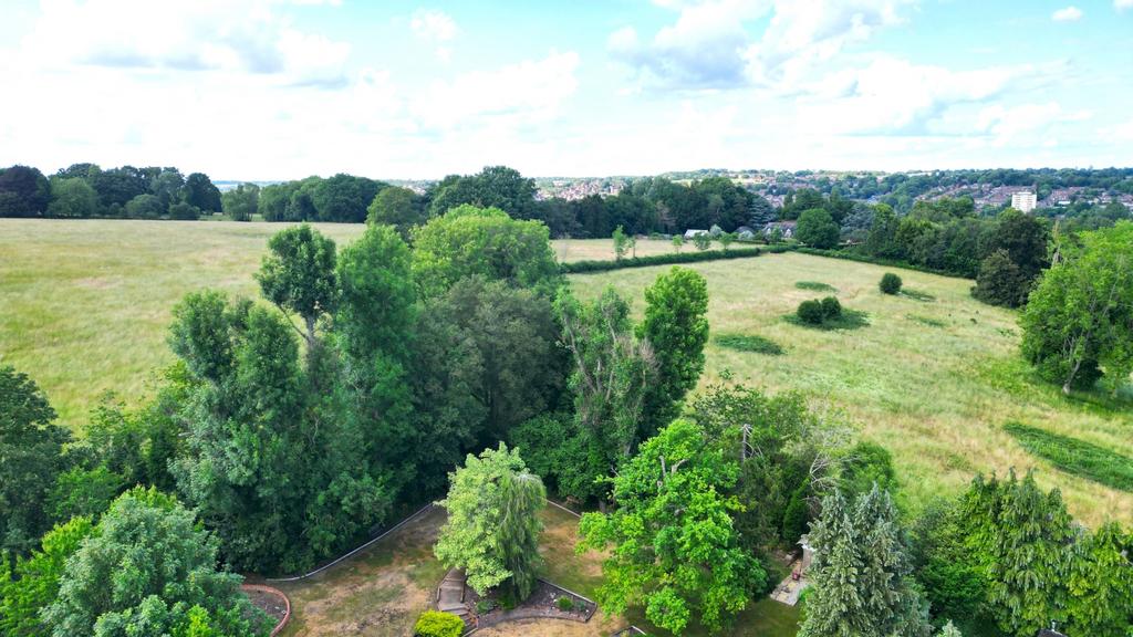 Aerial photo of views to rear