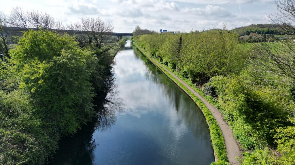 Canal adjacent to development