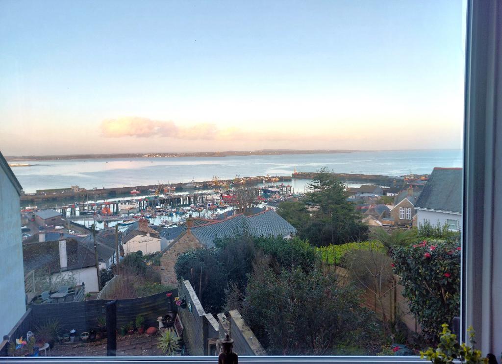 View from living room to newlyn harbour