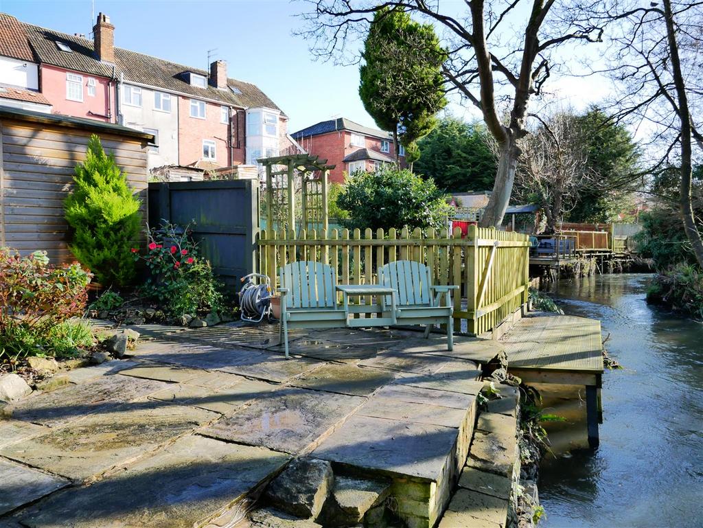 Raised patio by River