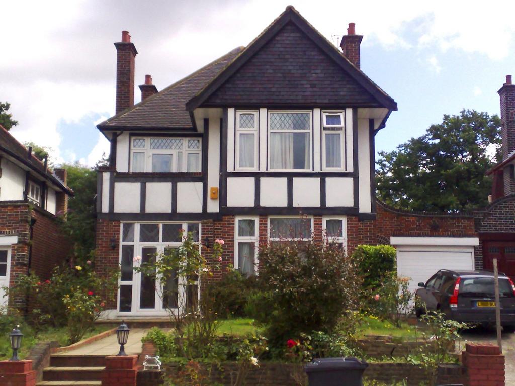 Detached house exterior, garage