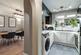 Split kitchen and dining room view